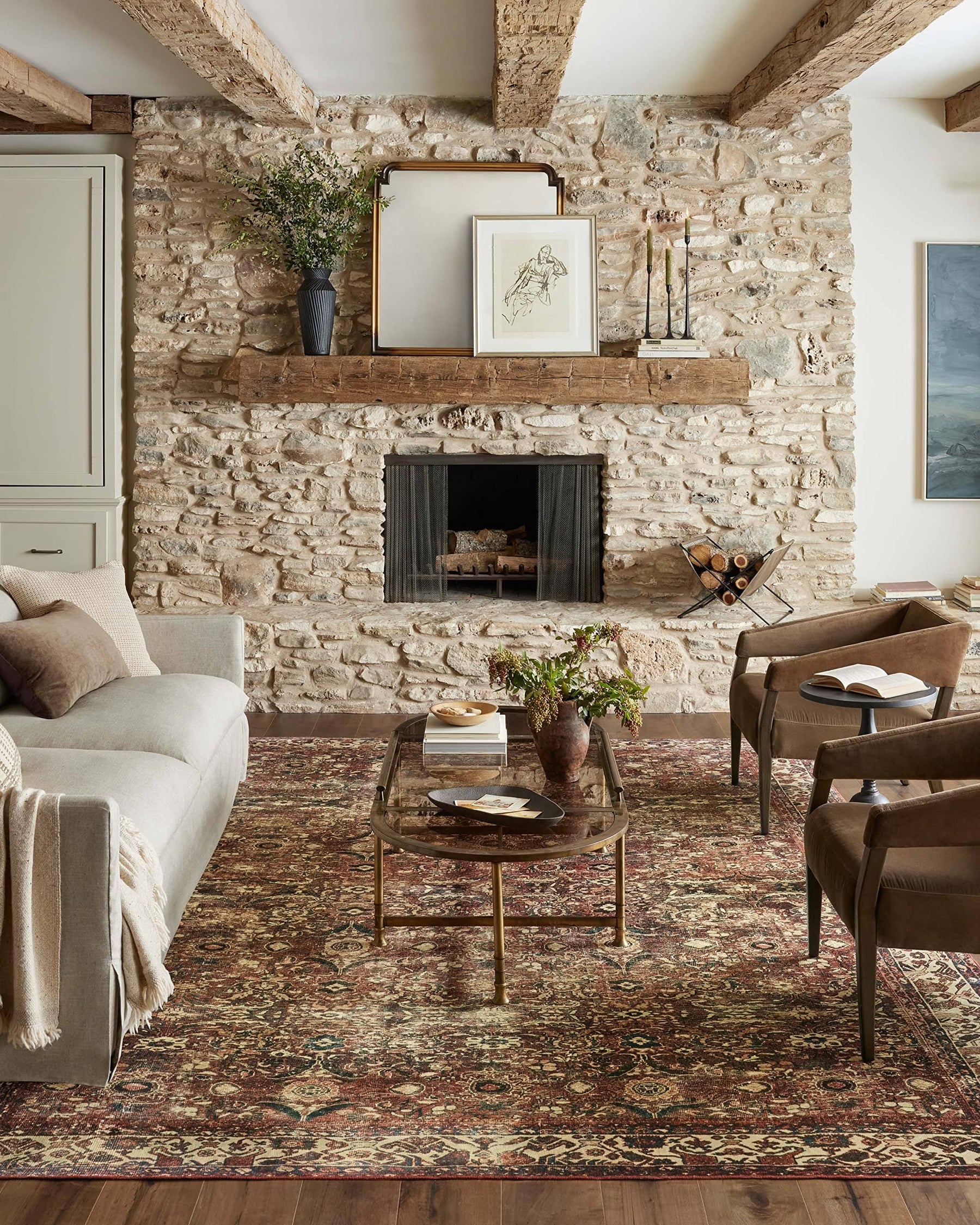 Magnolia Home by Joanna Gaines x Loloi Banks Machine Washable Brick / Ivory Area Rug Rug Size: Runner 2'6" x 7'6"