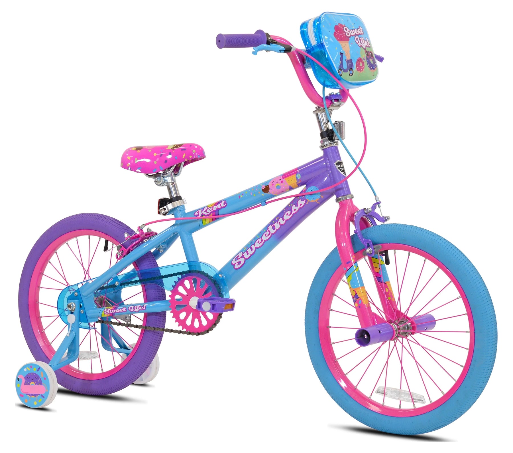 Kent Bicycles 18" Sweetness Girls Child Bike, Purple/Pink/Blue