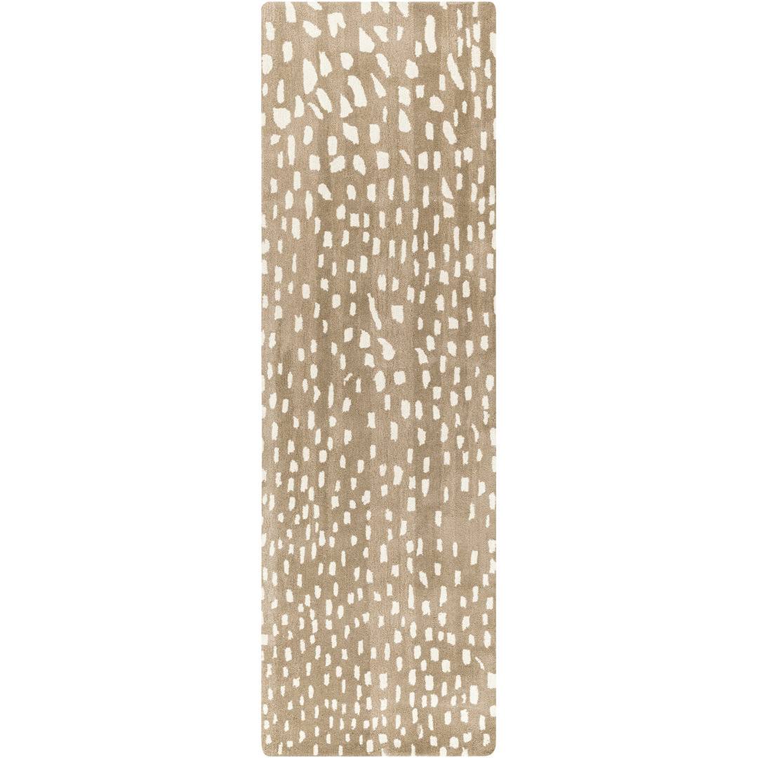 Jona Animal Print Handmade Tufted Wool Light Brown/Tan/Cream Area Rug Birch Lane Rug Size: Runner 2'6" x 8'