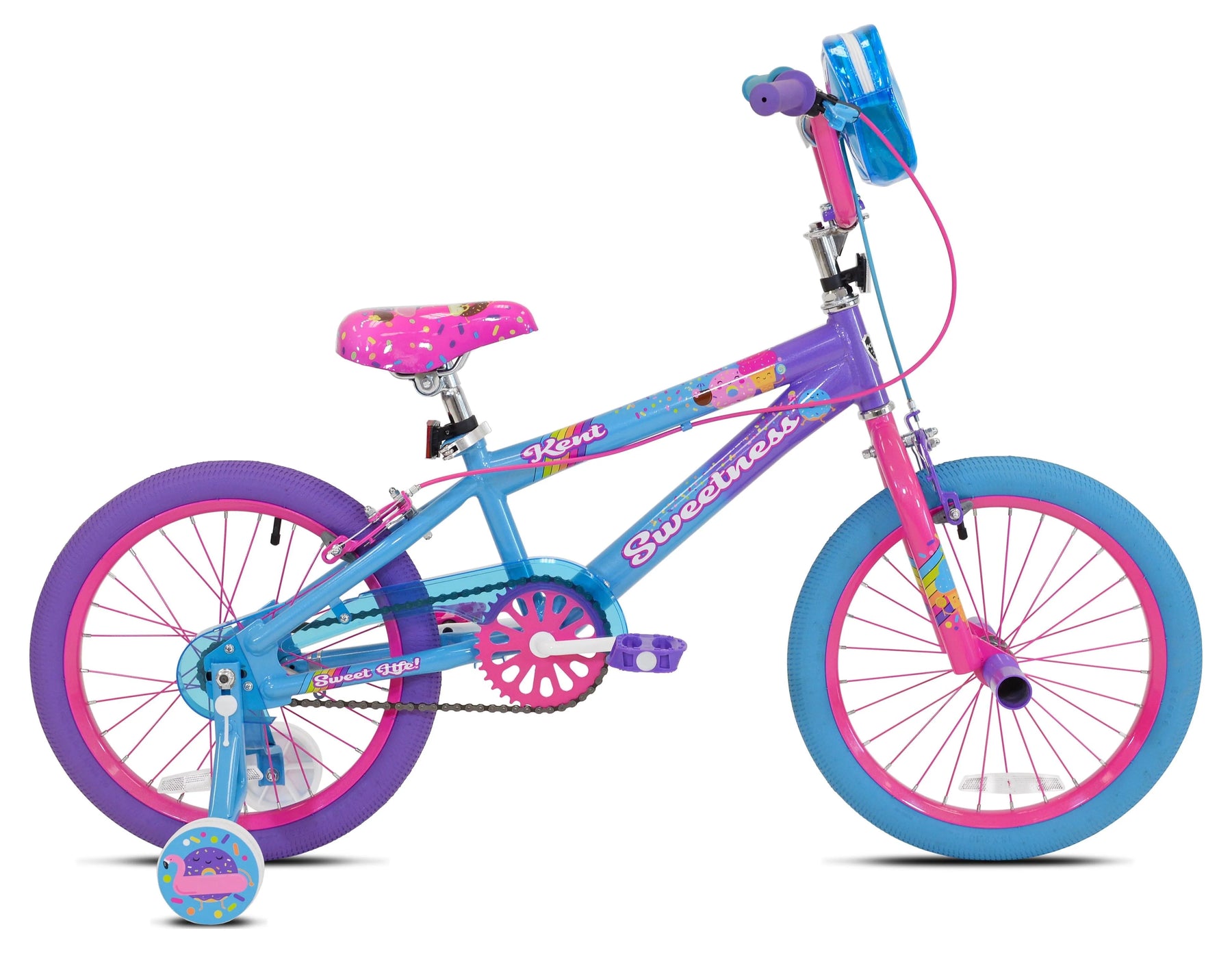 Kent Bicycles 18" Sweetness Girls Child Bike, Purple/Pink/Blue
